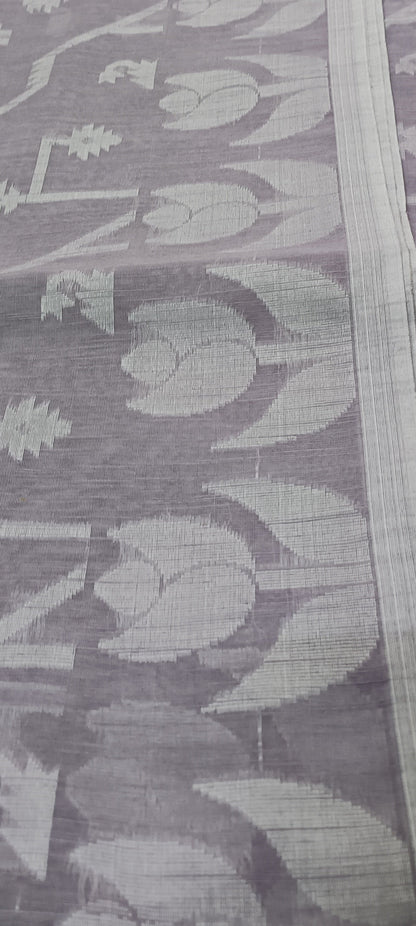 Lilac Whisper Slab Cotton Saree