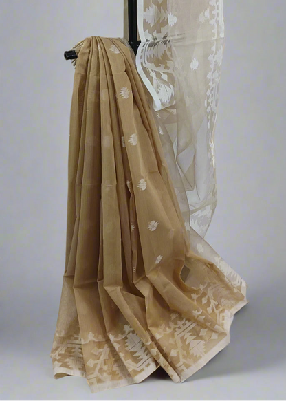 Chhaon Beige Muslin Organza Saree