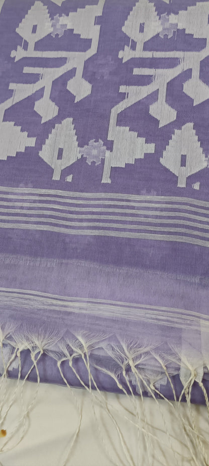 Lavender Mist Muslin Organza Saree