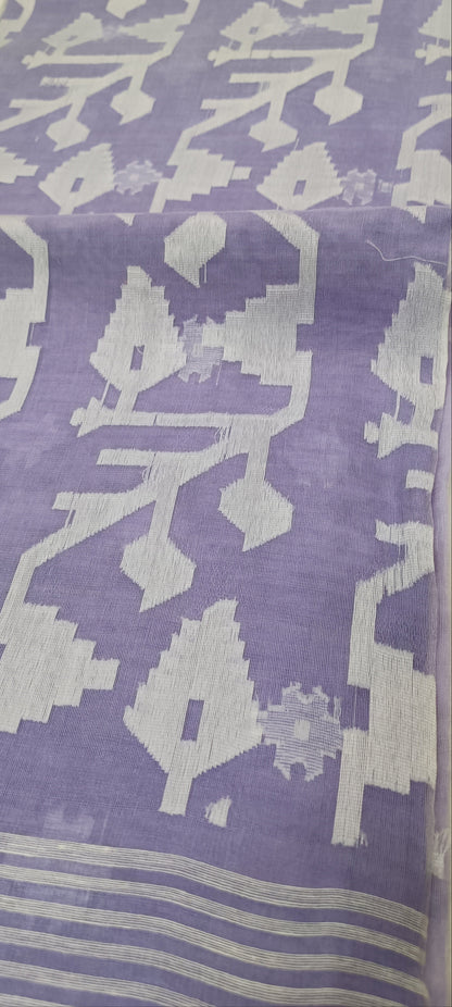 Lavender Mist Muslin Organza Saree