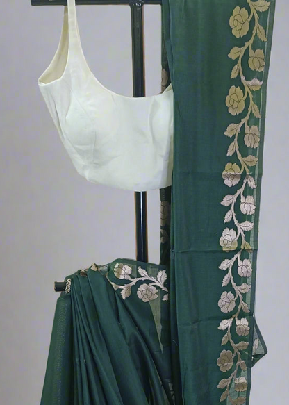 Raatgulab Muga Linen-Silk-Cotton Saree