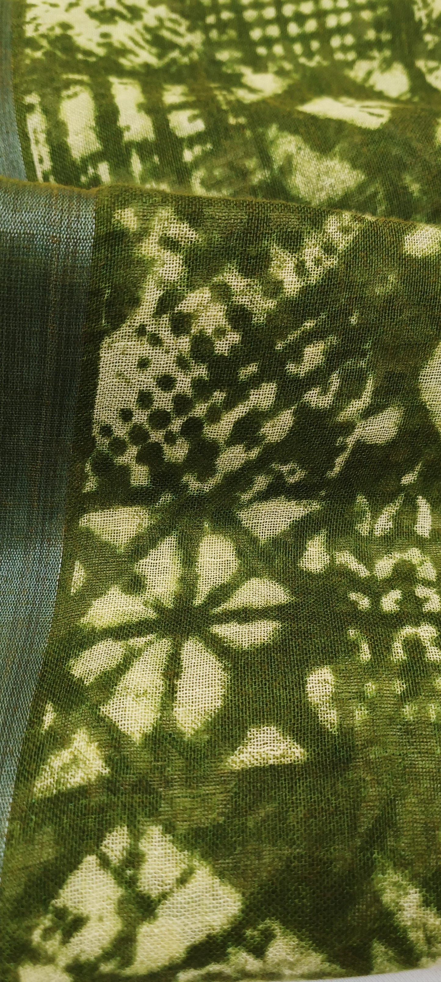 Neelharit Ajrakh Print Linen Saree