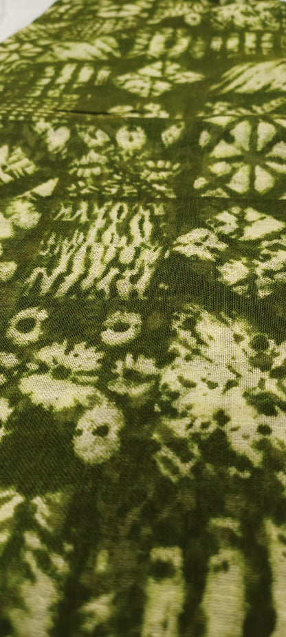 Neelharit Ajrakh Print Linen Saree