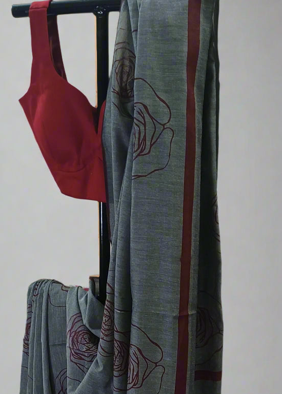 Ashrose Whisper Motka Print Cotton Saree