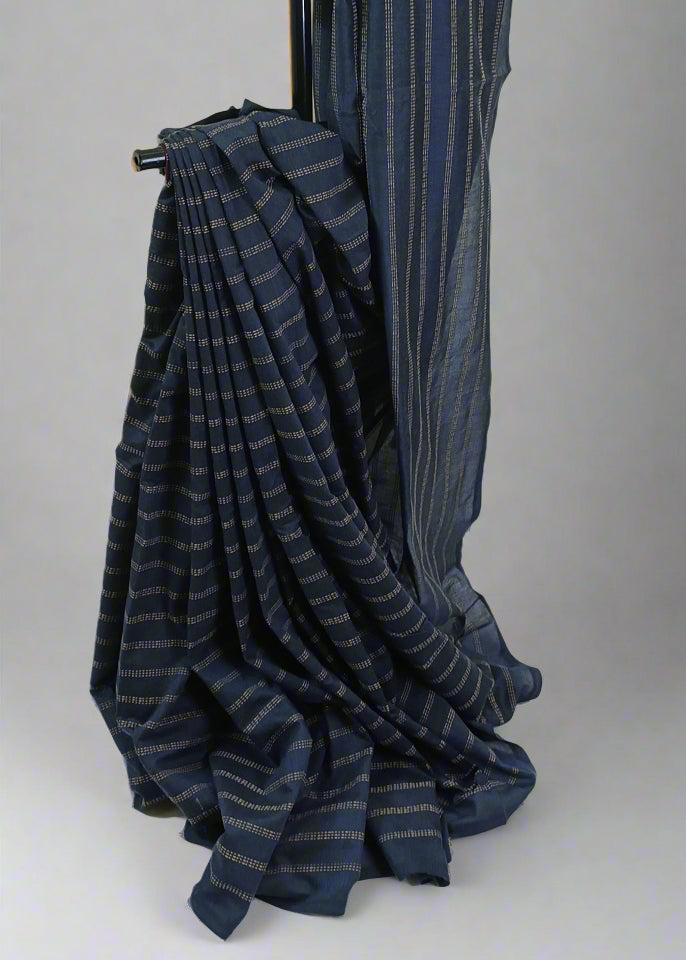 Twilight Moss Kantha Cotton Saree