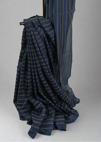 Twilight Moss Kantha Cotton Saree