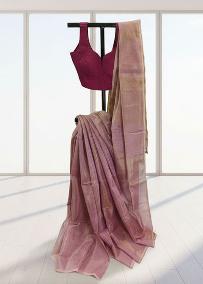 Gulchhadi Gold Tissue Linen Saree