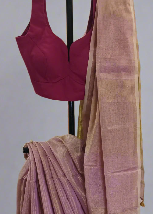 Gulchhadi Gold Tissue Linen Saree