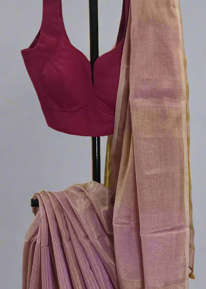Gulchhadi Gold Tissue Linen Saree