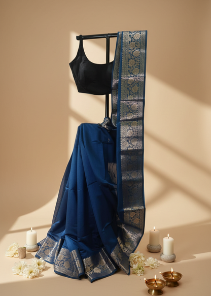 Neelratna Bishnupuri Linen- Silk-Cotton Saree