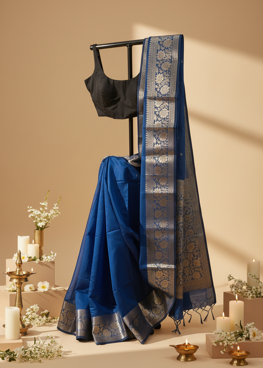 Neelratna Bishnupuri Linen- Silk-Cotton Saree