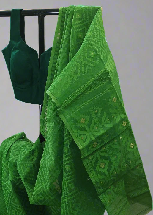 Parrot Whisper Dhakai Taant Saree