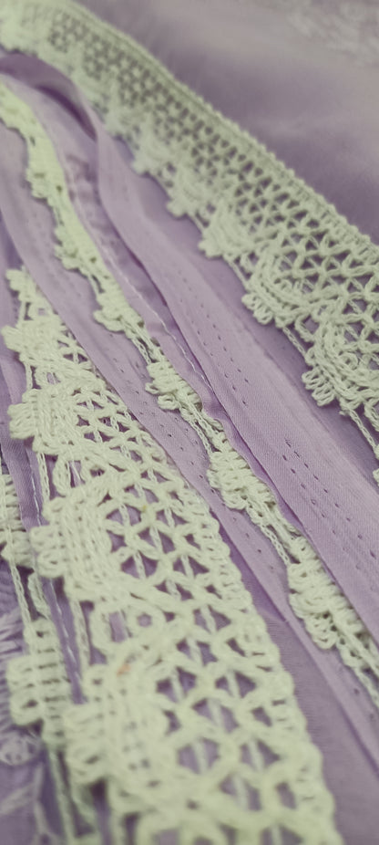 Lavender Whisper Chikankari Work Saree