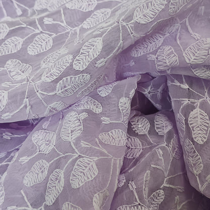 Lavender Whisper Chikankari Work Saree