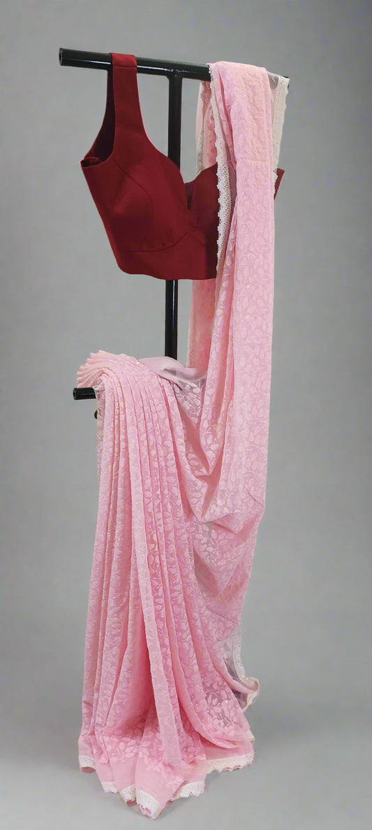 Gulbano Chikankari Work Saree