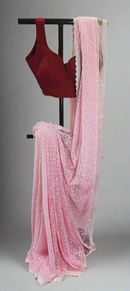 Gulbano Chikankari Work Saree