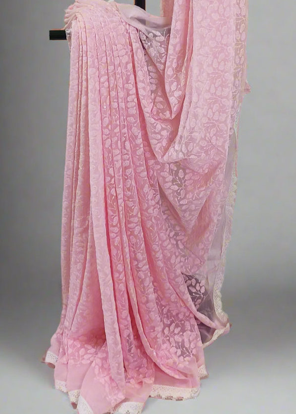 Gulbano Chikankari Work Saree