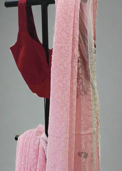 Gulbano Chikankari Work Saree