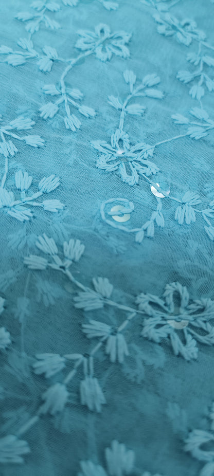 Neelchaaya Chikankari Work Saree