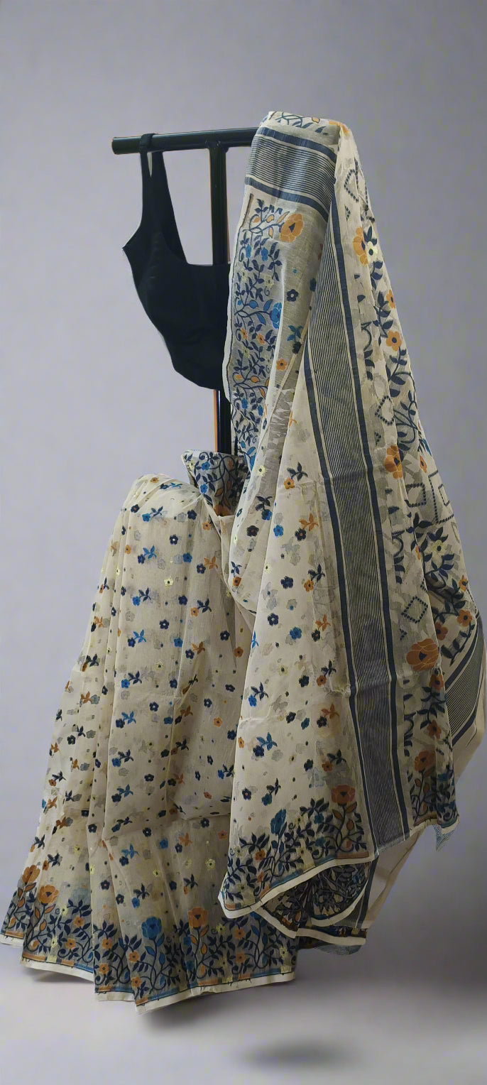 Pushpa Dhuli Dhakai Taant Cotton Saree