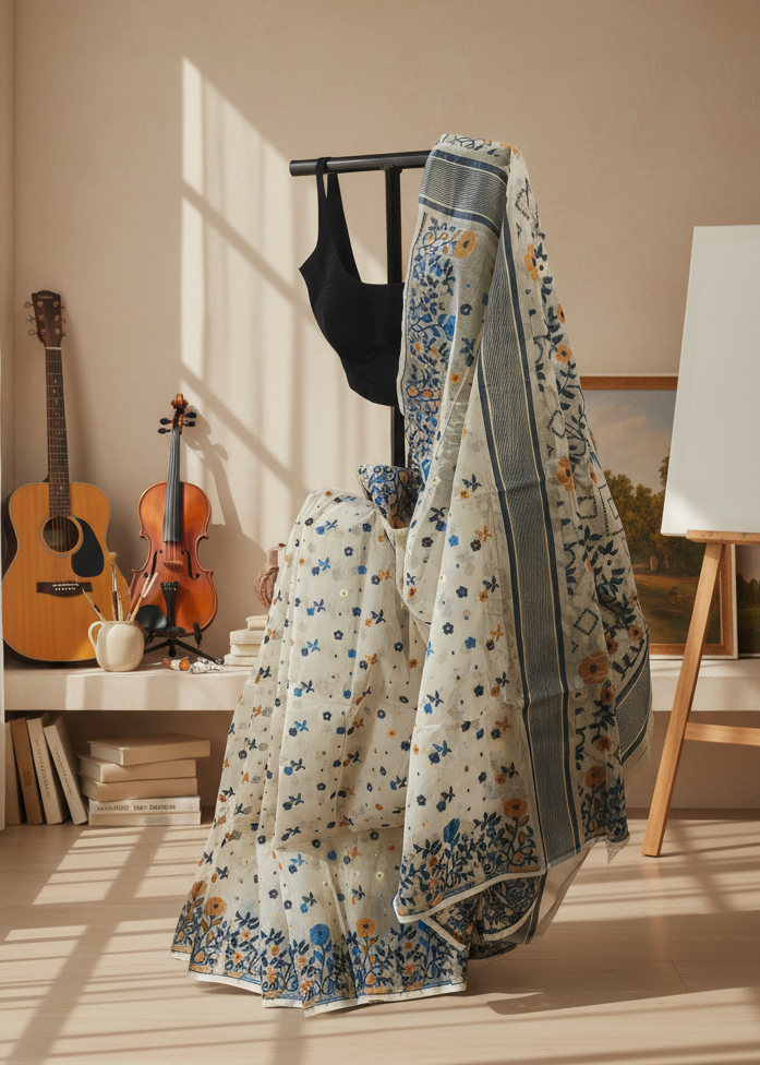 Pushpa Dhuli Dhakai Taant Cotton Saree