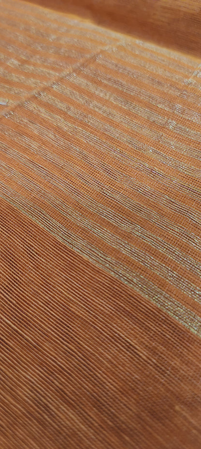 Amber Grove Muslin Saree with Tree Motifs