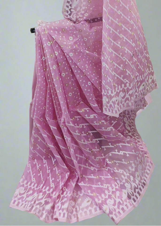 Gulab Saanjh Muslin Dhakai Saree