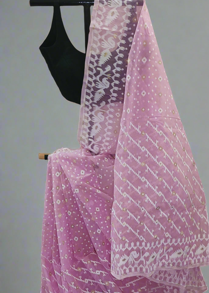 Gulab Saanjh Muslin Dhakai Saree
