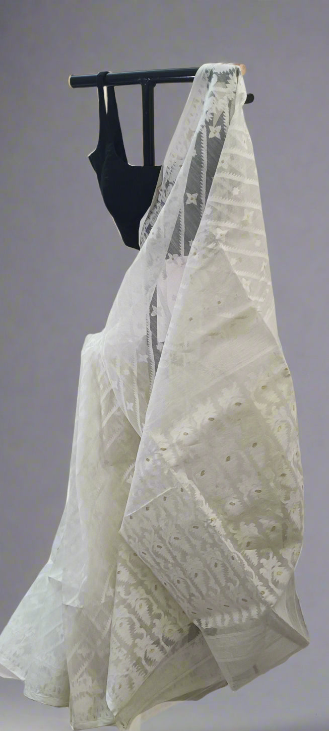 Shwetsona Muslin Dhakai Saree