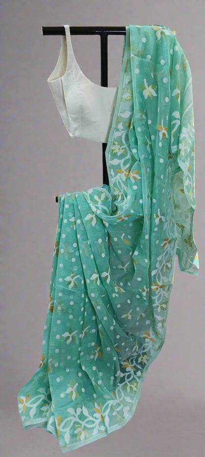 Shobuj Jhorna Dhakai Taant Saree