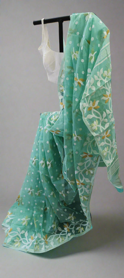 Shobuj Jhorna Dhakai Taant Saree