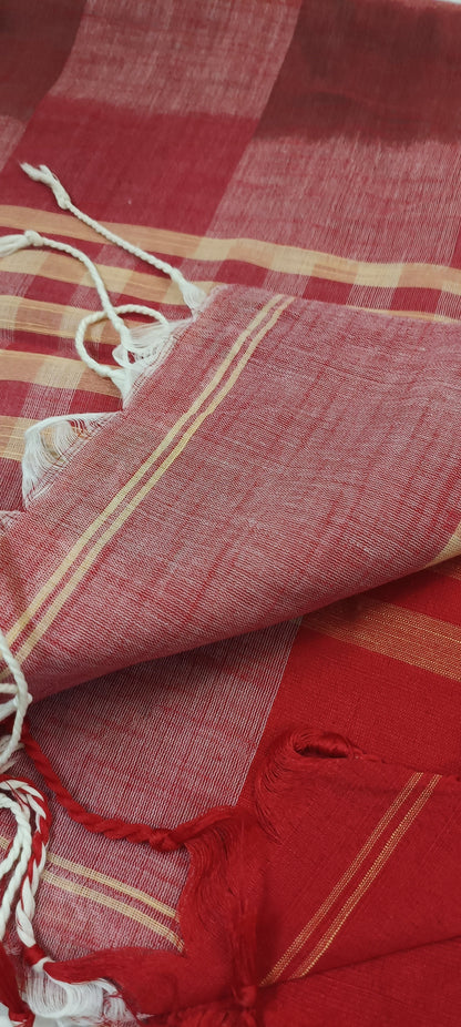 Terracotta Shadow Cotton Saree