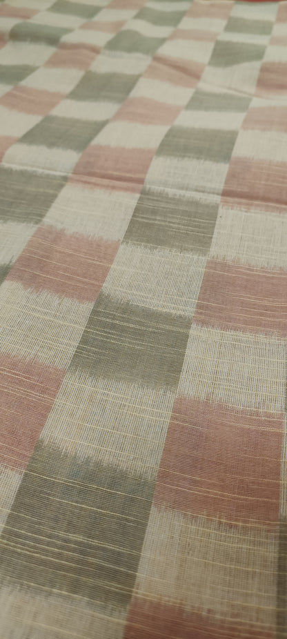 Terracotta Shadow Cotton Saree