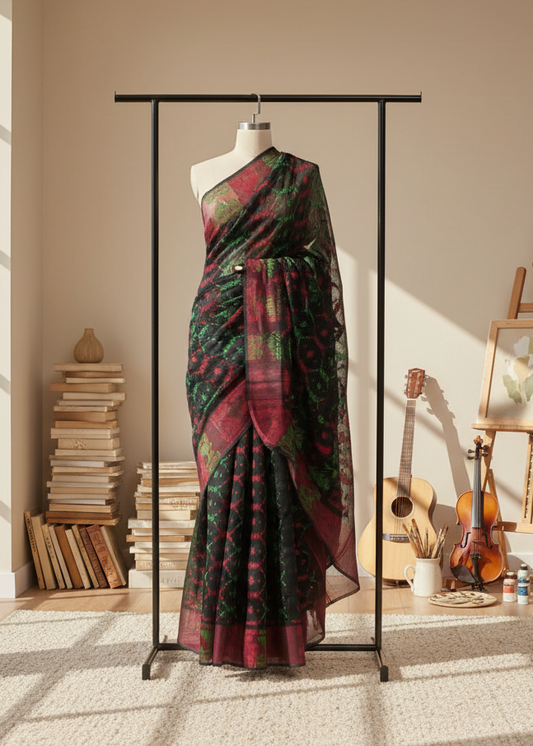 Charulata Noir Dhakai Taant Saree