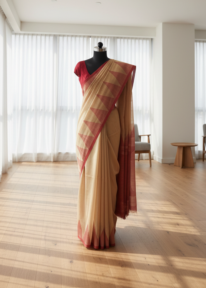 Lalrekha Cotton Saree