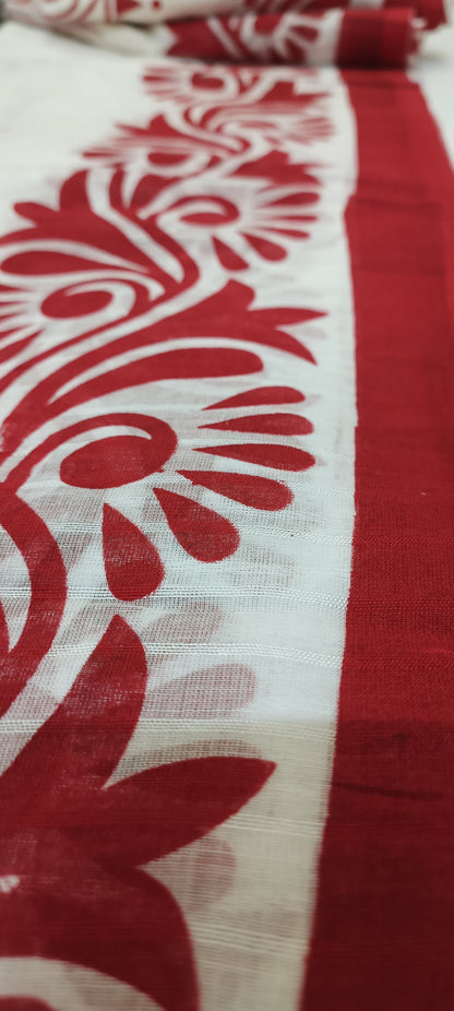 Shwetroj Cotton Handblock Saree