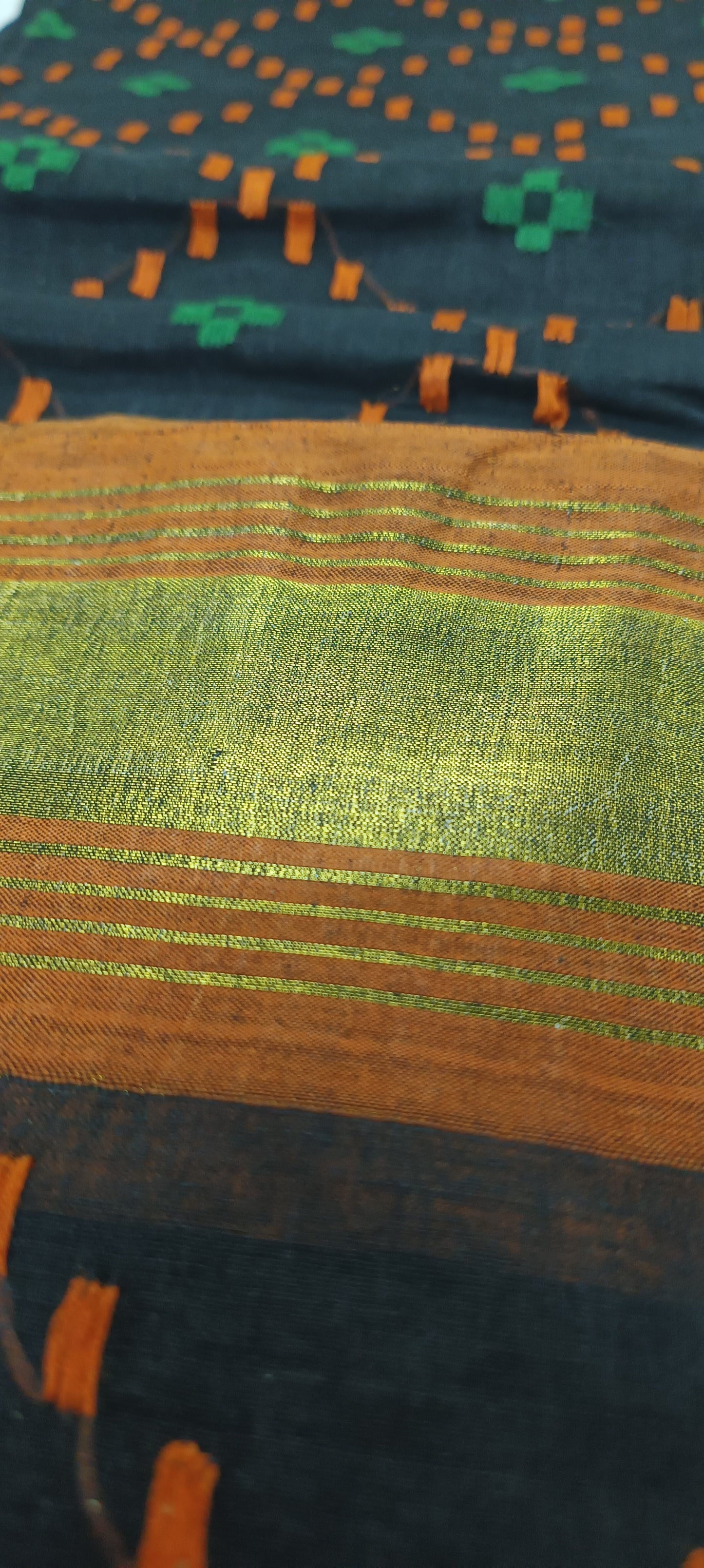 Shondhya Raag Black Dhakai Taant Saree