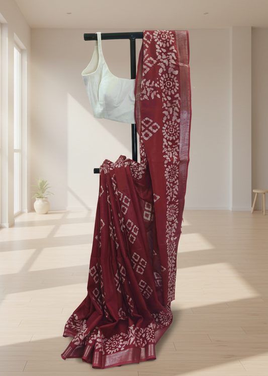 Rakta Gulaal Batik Cotton Saree