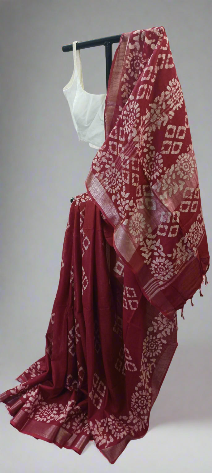 Rakta Gulaal Batik Cotton Saree
