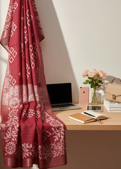 Rakta Gulaal Batik Cotton Saree