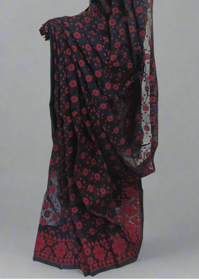KaaliPhool Muslin Dhakai Saree