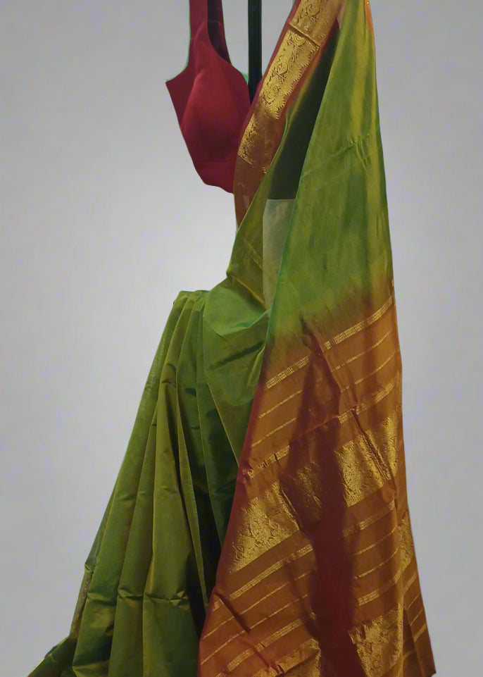Kaanchan Harit Silk Cotton Saree