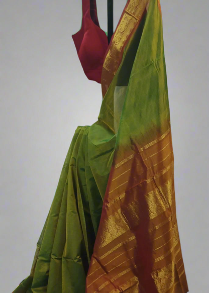 Kaanchan Harit Silk Cotton Saree