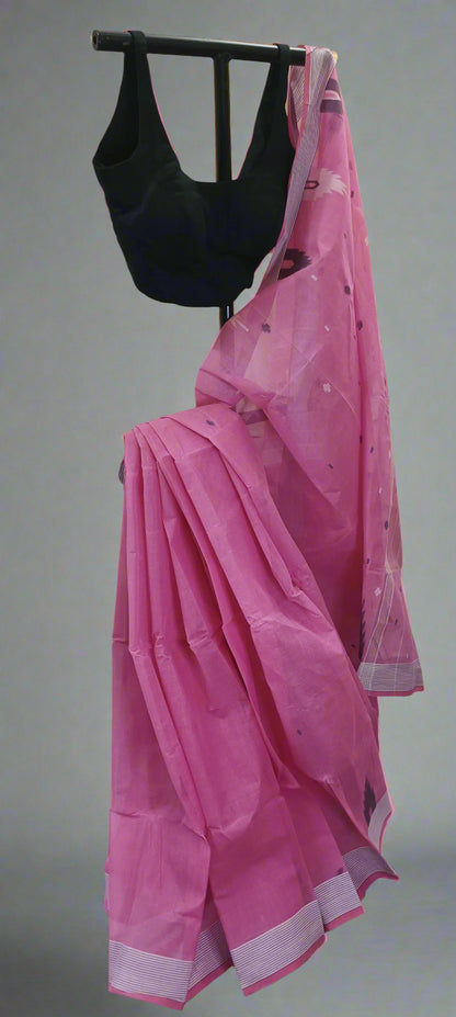 Pink Dusk Muslin Cotton Saree