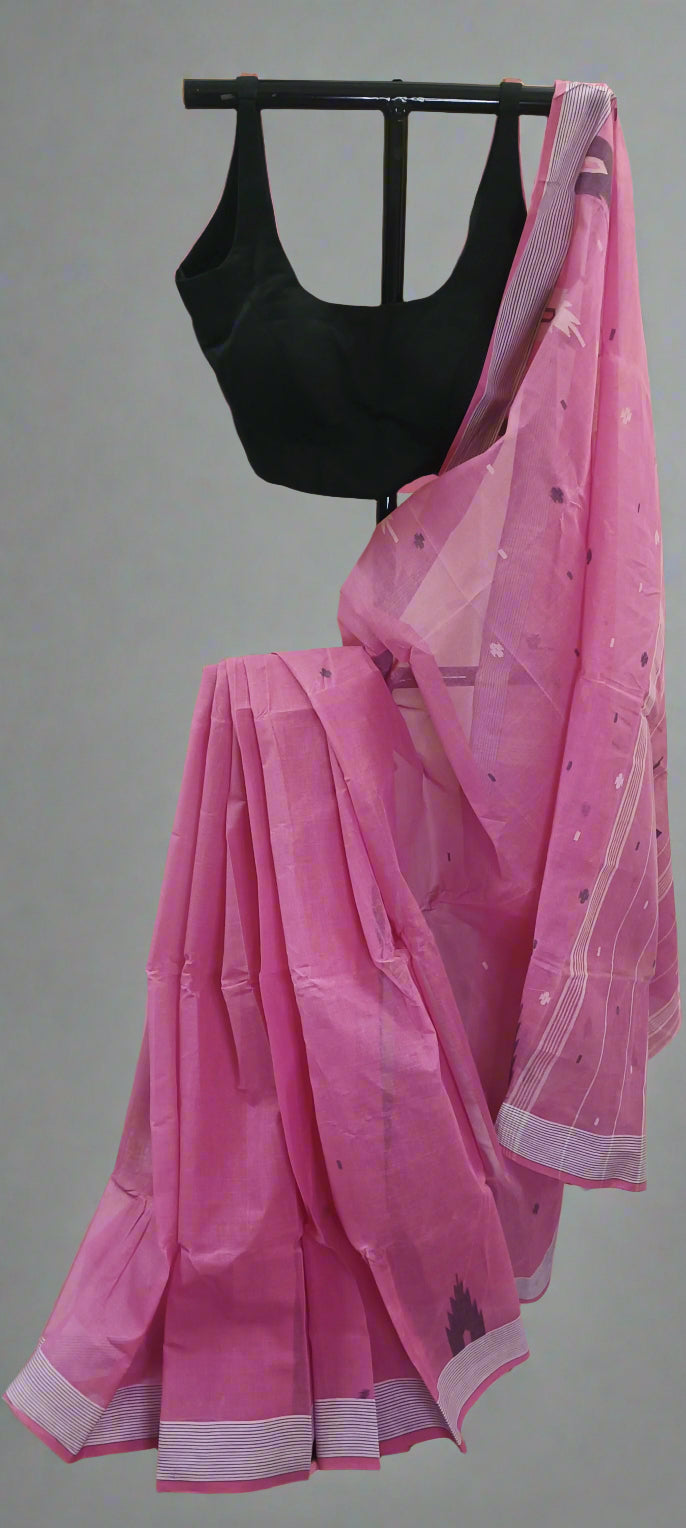 Pink Dusk Muslin Cotton Saree