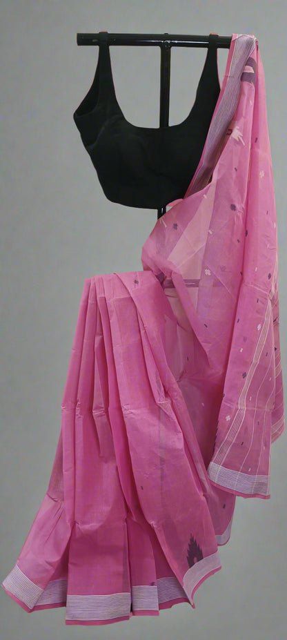 Pink Dusk Muslin Cotton Saree