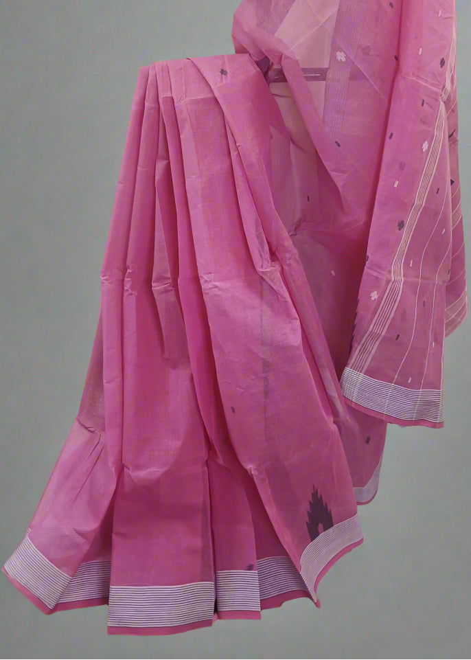 Pink Dusk Muslin Cotton Saree