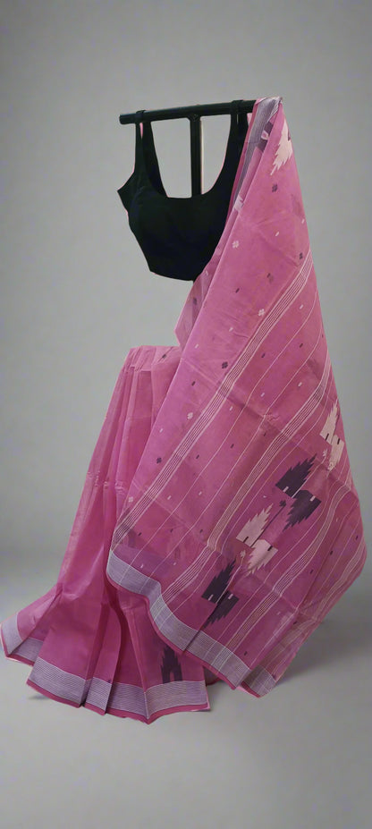 Pink Dusk Muslin Cotton Saree