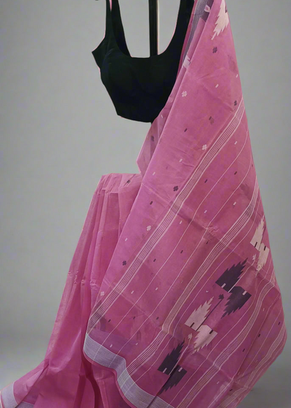 Pink Dusk Muslin Cotton Saree