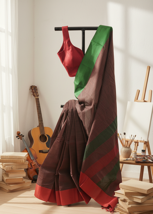 Sindoor Maati Dhakai Taant Saree